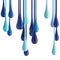 3D blue glossy paint drop blobs