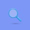 3d blue magnifying glass icon vector