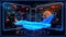 3D Blue Orange Jet Fighter HUD Interface Motion Graphic Element