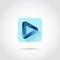 3D Blue Play Icon for apps android or iphone. Vector Illustrator eps.10