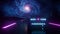 3D Blue Purple Synthwave Galaxy Retro Landscape VJ Loop Motion Background