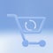 3d Blue Refresh shopping cart icon isolated on blue background. Online buying concept. Delivery service sign. Update supermarket