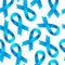 3d Blue ribbon seamless pattern to Prostate Cancer Awareness. Bright medical banner, Movember.