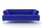 3d blue sofa isolated