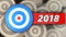 3d blue target with 2018 sign