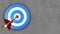 3d blue target with arrow