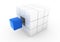 3d blue white business cube