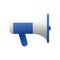 3d blue and white megaphone logo