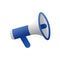 3d blue and white megaphone logo