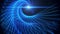 3D Blue Wireframe Spiral Grid in Outer Space Loopable Background