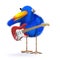 3d Bluebird plays electric guitar