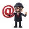 3d Bowler hatted British businessman has an email address