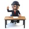 3d Bowler hatted British businessman at his desk