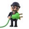 3d Bowler hatted British businessman uses green energy