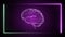 3d brain animation and neon effects, creative animation. Infinite loopable