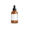 3d brown dropper bottle with blank label realistic style