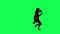 3D brown magic horse in red tracksuit doing hip dance from left angle on green screen 3D people walking background chroma key Visu