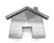 3d brushed metal house icon