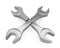 3d brushed metal monkey wrench cross icon