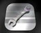 3d brushed metal monkey wrench icon