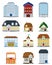 3d Building Icon Set