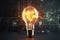 3D bulb evokes classic business strategy, a vintage styled luminous backdrop