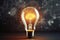 3D bulb evokes classic business strategy, a vintage styled luminous backdrop