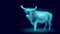 3D bull finance strategy concept. Low poly bullish business forex exchange ipo profit. Trading digital banner vector