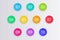 3d bullet point vector illustration set - isolated bright colorful round pointers with numbers from 1 to 10.