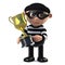 3d Burglar has the gold cup trophy award