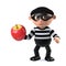 3d Burglar steals an apple