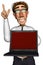 3d business man laptop cartoon