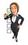 3d business woman checklist concept