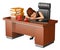 3D Business woman sleeping in her office. Long working day