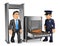 3D Businessman at airport police check