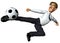 3d businessman and also footballer dragon jump