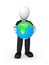 3d businessman in black suite with Earth in hands