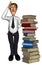 3d businessman books cartoon