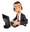 3d businessman call center