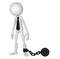 3D Businessman with a chain ball.