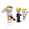 3D businessman/ construction company concept