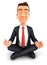 3d businessman doing yoga