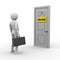 3d businessman door welcome