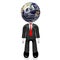 3D businessman, Earth - Asia side