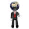 3D businessman, Earth - Europe and Africa side