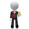 3D businessman, golden coins