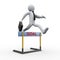 3d businessman hurdle jump - goal