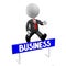 3D businessman jumping over an obstacle, business concept