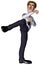 3d businessman karate kick