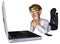 3d businessman laptop